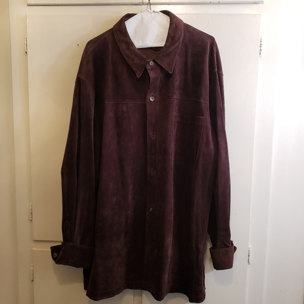 Men's  Button down Suede shirt